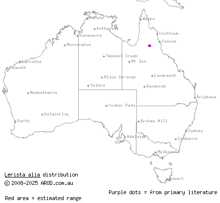 Bulleringa fine-lined slider (Lerista alia) distribution range map