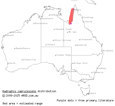 dwarf sea snake (Hydrophis caerulescens) distribution range map