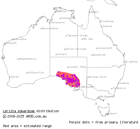 Edwards' slider (Lerista edwardsae) distribution range map